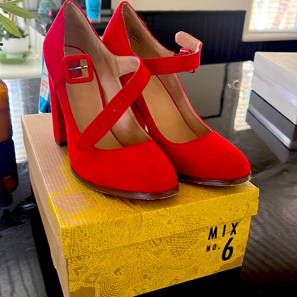 Red Mary Jane heels. Worn once!